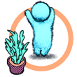 Blue avatar with a plant icon Blue avatar with a plant icon