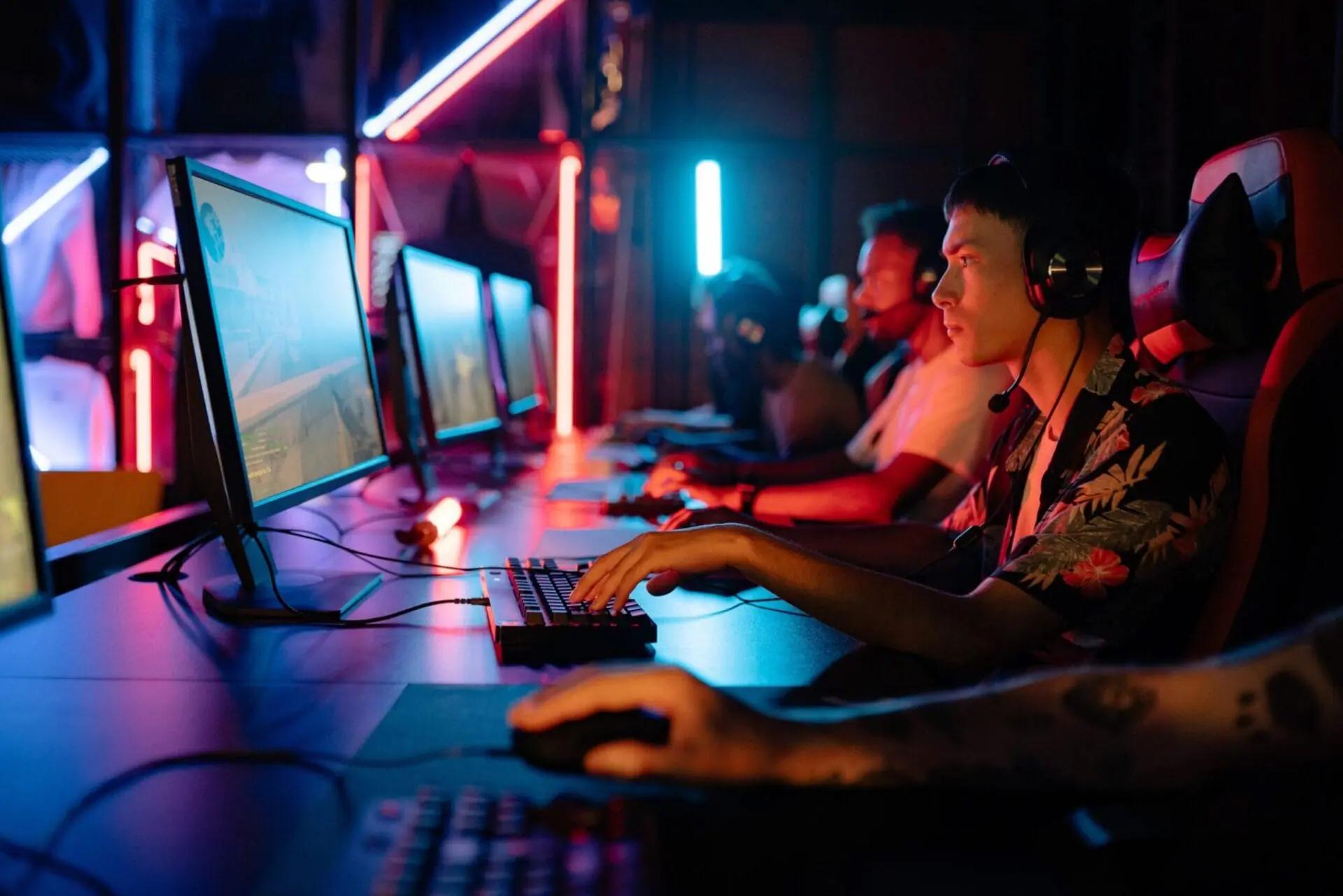 Friends playing video games